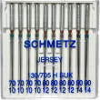 Иглы для трикотажа Schmetz ассорти №70-90 в наборе 10 игл