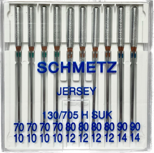 Иглы для трикотажа Schmetz ассорти №70-90 в наборе 10 игл