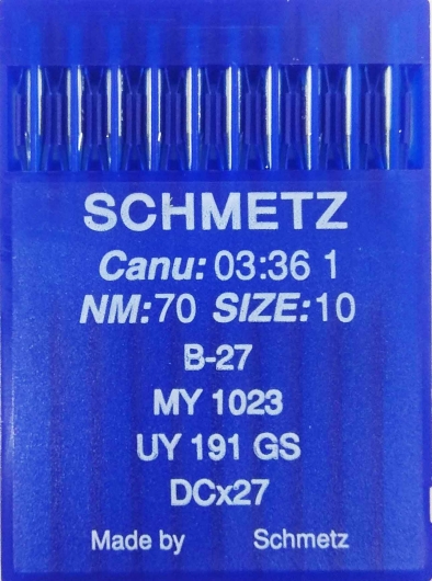 Иглы Schmetz DCx27 №70 для промышленных оверлоков