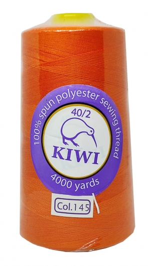 Нитки швейные Kiwi оранжевые 4000 ярдов №40/2 (145)