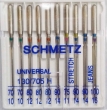 Набор комбинированных игл Schmetz 10 игл в наборе (универсальные, стрейч, джинс) 