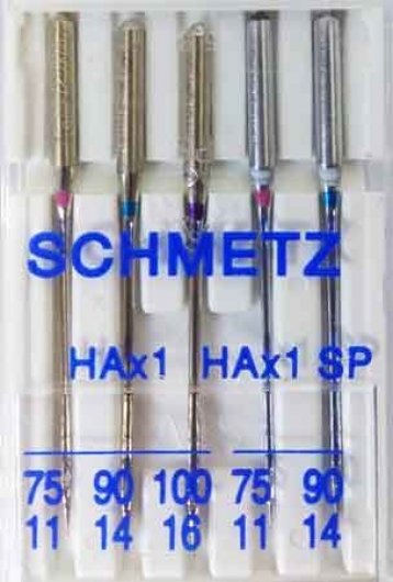 Набор комбинированных игл Schmetz (универсальные плюс супер стрейч)