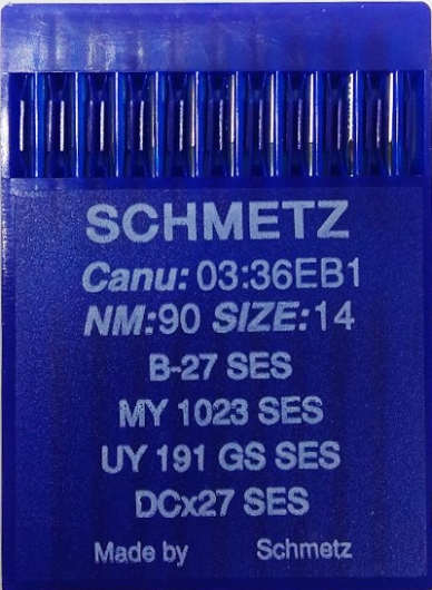 Иглы для трикотажа Schmetz DCx27, SES №90 для промышленных оверлоков
