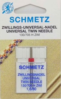 Игла двойная универсальная Schmetz №1,6/80
