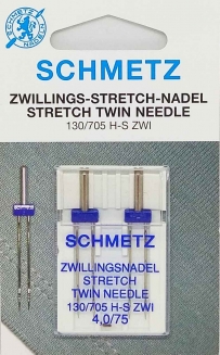 Игла двойная для стрейча Schmetz №4,0/75 с двумя иглами в пластине