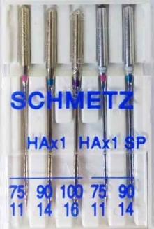 Набор комбинированных игл Schmetz (универсальные плюс супер стрейч)