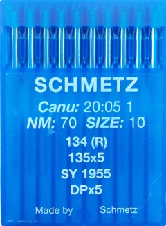 Иглы универсальные Schmetz DPx5 №70 для промышленных швейных машин