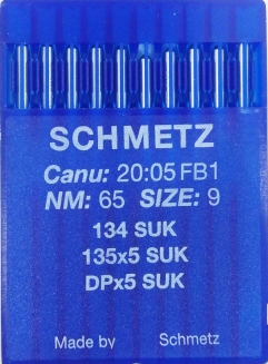 Иглы Schmetz DPx5, SUK №65 для промышленных швейных машин