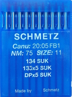 Иглы Schmetz DPx5, SUK №75 для промышленных швейных машин