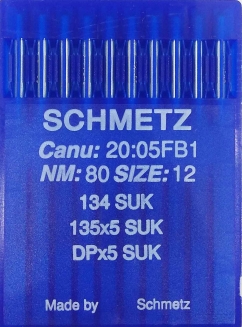 Иглы Schmetz DPx5, SUK №80 для промышленных швейных машин