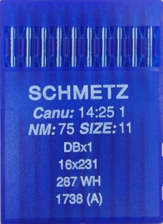 Иглы универсальные Schmetz DBх1 №75 для промышленных швейных машин