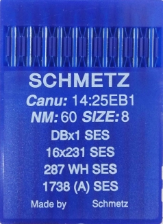 Иглы для трикотажа Schmetz DBx1, SES №60 для промышленных швейных машин