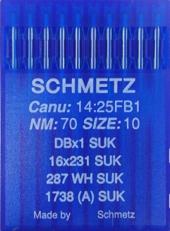 Иглы Schmetz DBх1, SUK №70 для промышленных швейных машин