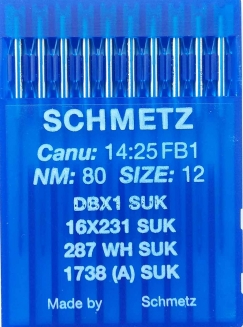 Иглы Schmetz DBх1, SUK №80 для промышленных швейных машин