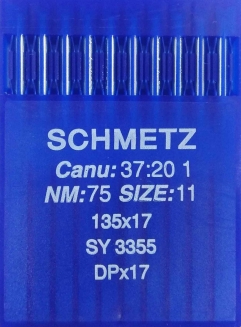 Иглы Schmetz DPх17 №75 для беспосадочных промышленных швейных машин