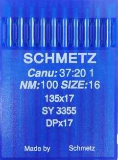Иглы Schmetz DPх17 №100 для беспосадочных промышленных швейных машин