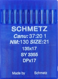 Иглы Schmetz DPх17 №130 для беспосадочных промышленных швейных машин
