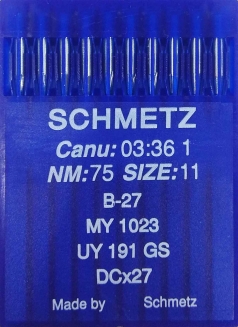 Иглы Schmetz DCx27 №75 для промышленных оверлоков