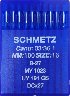 Иглы Schmetz DCx27 №100 для промышленных оверлоков
