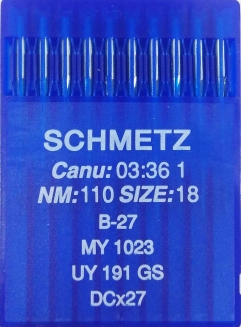 Иглы Schmetz DCx27 №110 для промышленных оверлоков