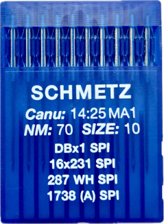 Иглы Schmetz DBx1, SPI №70 для промышленных швейных машин