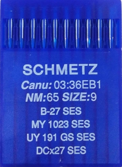 Иглы для трикотажа Schmetz DCx27, SES №65 для промышленных оверлоков