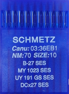 Иглы для трикотажа Schmetz DCx27, SES №70 для промышленных оверлоков