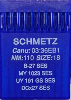 Голки для трикотажу Schmetz DCx27, SES №110 для промислових оверлоків