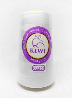 Нитки швейные KIWI белые 4000 ярдов №40/2 301