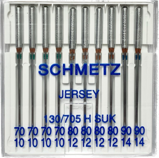 Иглы для трикотажа Schmetz ассорти №70-90 в наборе 10 игл