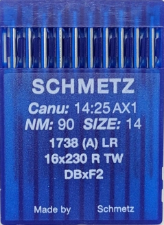 Иглы для кожи Schmetz 1738 (A) LR (DВx1 LR) №90 для промышленных швейных машин