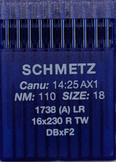 Иглы для кожи Schmetz 1738 (A) LR (DВx1 LR) №110 для промышленных швейных машин