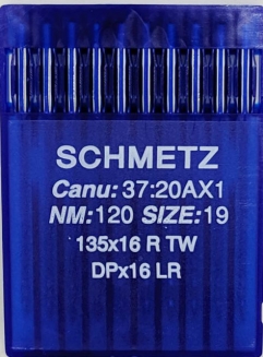 Иглы Schmetz DPx16 LR для Кожи (DPx17 LR) №120 для беспосадочных промышленных швейных машин
