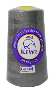 Нитки швейные Kiwi серый 4000 ярдов №40/2 (340)