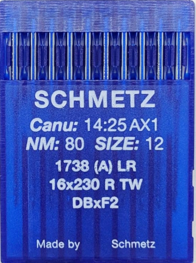 Голки для шкіри Schmetz 1738 (A) LR (DВx1 LR) №80 для промислових швейних машин