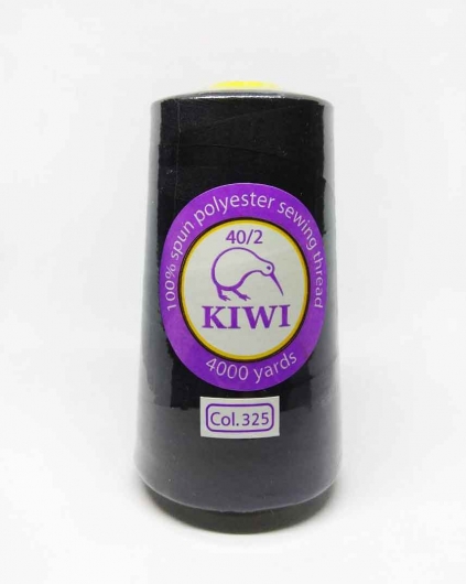 Нитки швейні KIWI чорні 4000 ярдів №40/2 (325)