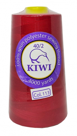 Нитки швейні Kiwi червоні 4000 ярдів №40/2 (113)