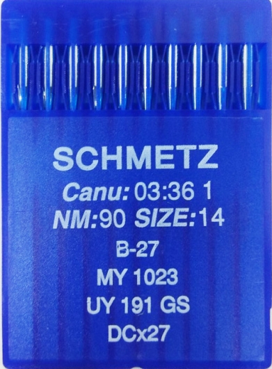 Голки Schmetz DCx27 №90 для промислових оверлоків