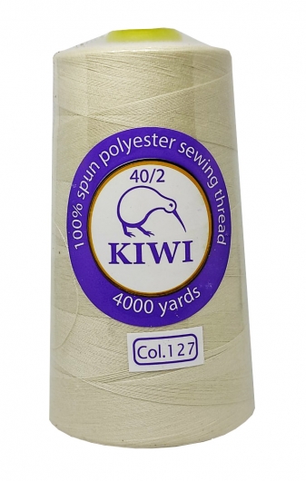 Нитки швейні Kiwi молочні 4000 ярдів №40/2 (127)
