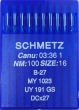 Голки Schmetz DCx27 №100 для промислових оверлоків
