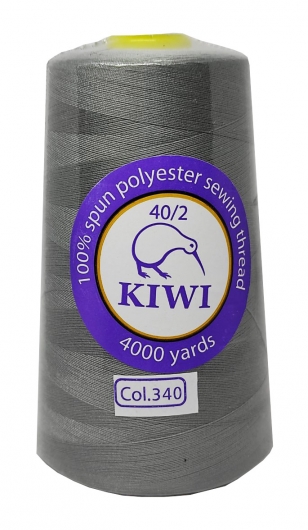 Нитки швейні Kiwi сірі 4000 ярдів №40/2 (340)