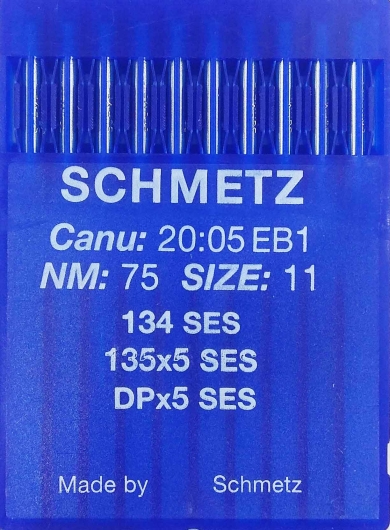Голки для трикотажу Schmetz DPx5, SES №75 для промислових швейних машин