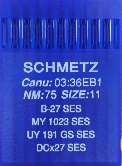 Голки для трикотажу Schmetz DCx27, SES №75 для промислових оверлоків